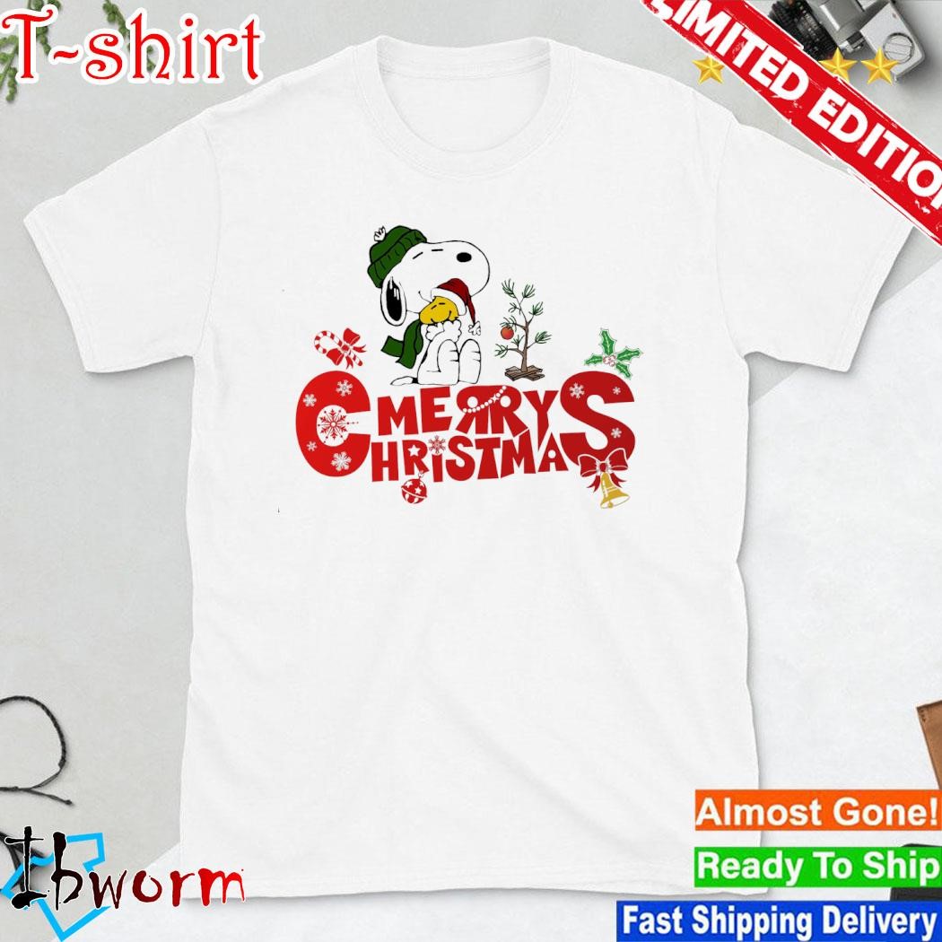 Snoopy and Woodstock hat santa tree merry christmas 2023 shirt
