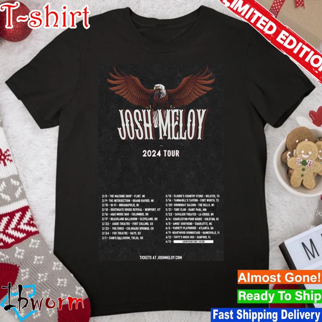 Official josh Meloy 2024 Tour Poster shirt, hoodie, sweater, long