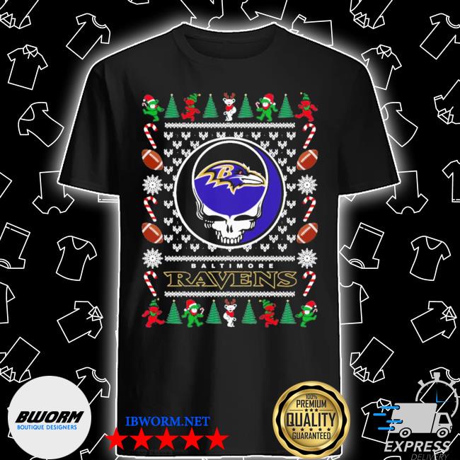 Official Baltimore Ravens Grateful Dead Ugly Christmas Shirt,tank top,  v-neck for men and women